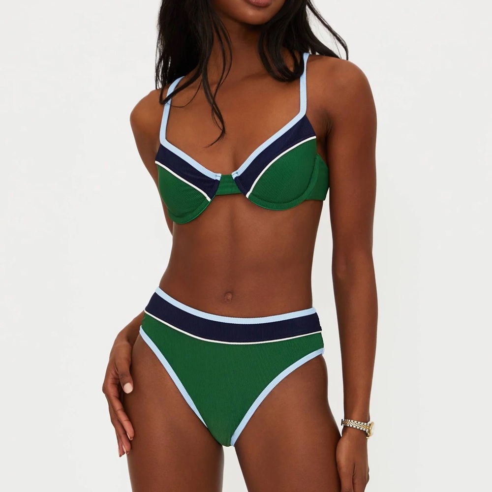 NWT Beach Riot Addyson Top Ivy Colorblock, size small